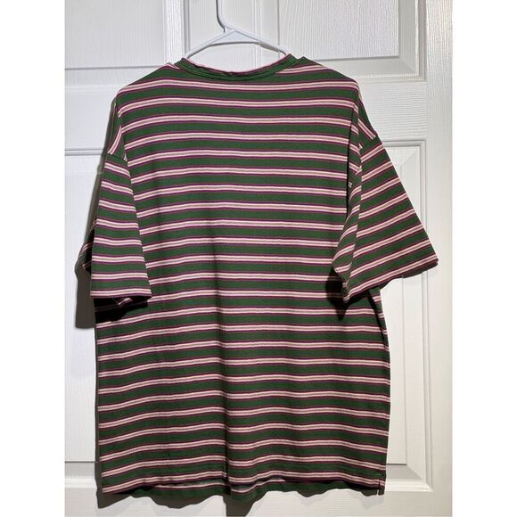 NWOT YMC Triple Stripe Short Sleeve Green & Red T-Shirt Tee Men's Medium - Picture 10 of 10